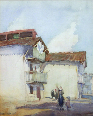 Basque Houses, 1912, Owen Merton