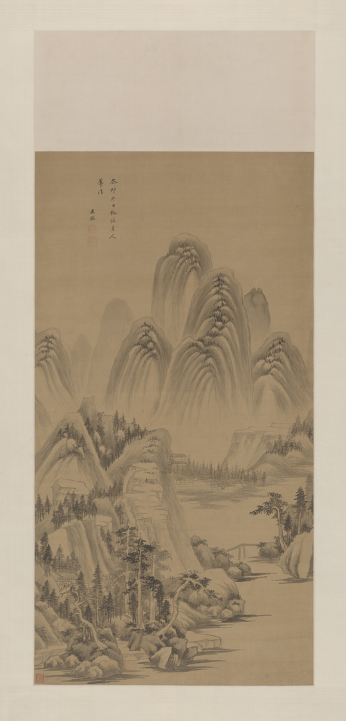 王鉴仿梅道人山水轴, , Wang Jian
