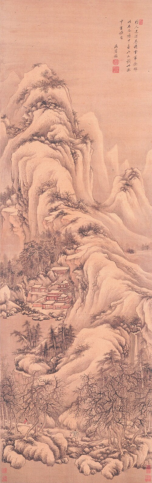 清  王鉴  仿古山水屏, 1669, Wang Jian