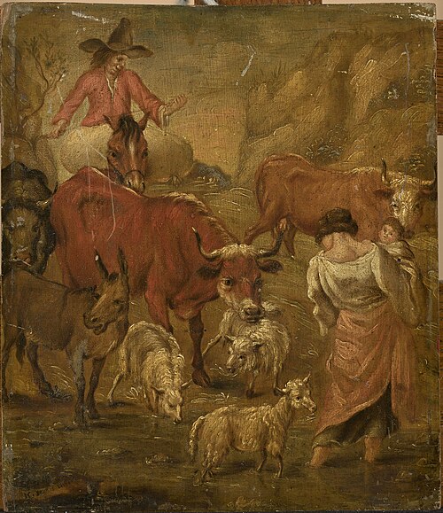 Shepherds with cattle, , Nicolaes Pieterszoon Berchem