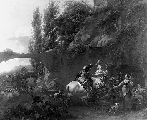 The stop at the forge, 1665, Nicolaes Pieterszoon Berchem