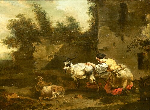 Woman Milking a Goat, 1670, Nicolaes Berchem