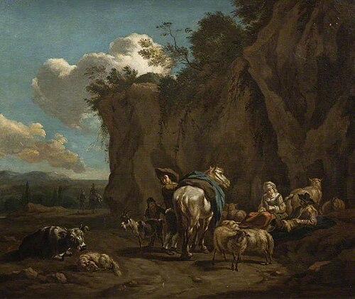 Horseman with Cattle and Figures, , Nicolaes Berchem