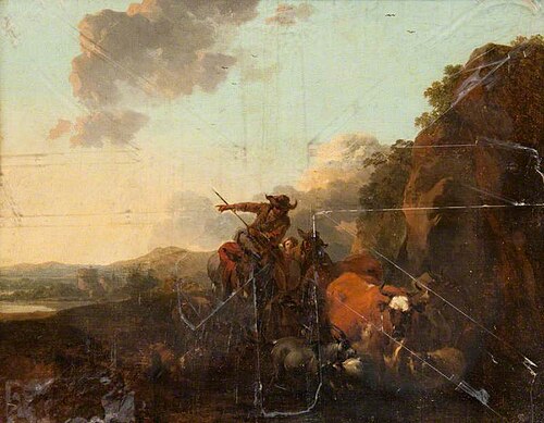 Landscape with Peasants Driving Cattle, 1665, Nicolaes Pieterszoon Berchem