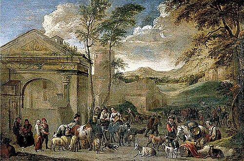 Italian Landscape, 1670, Nicolaes Berchem