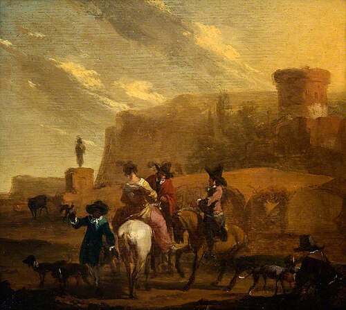Landscape with a Hawking Party, , Nicolaes Pieterszoon Berchem