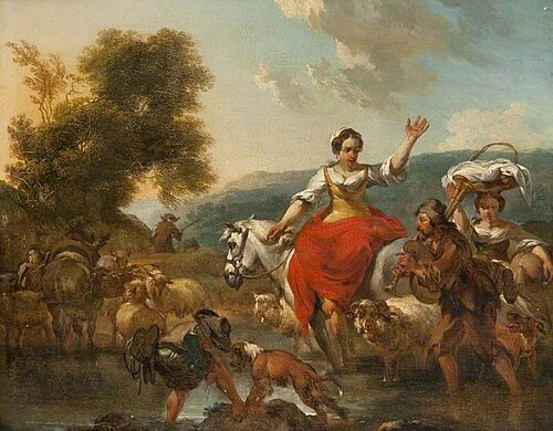 Peasants and Animals Crossing a Ford, , Nicolaes Pieterszoon Berchem