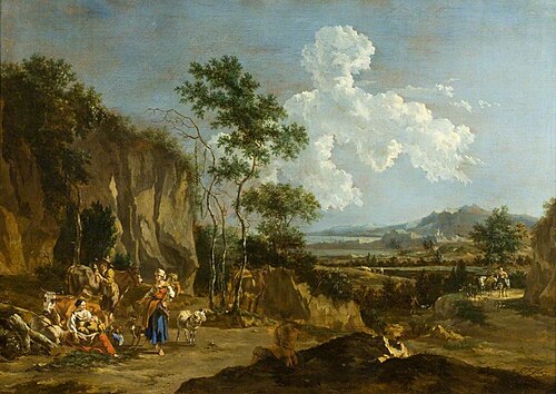 Italian Landscape (Labourer Lunching), , Nicolaes Pieterszoon Berchem
