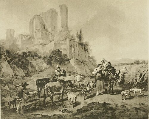 Italian scene, 1657, Nicolaes Pieterszoon Berchem