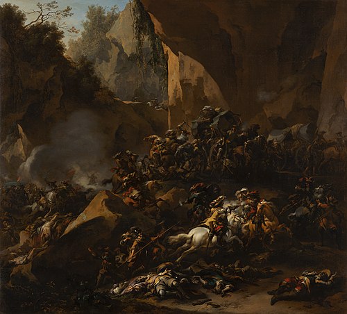Voyageurs attaqués par des brigands, 1670, Nicolaes Berchem