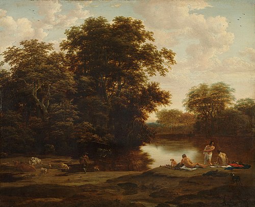 Landscape with bathers, 1635, Nicolaes Pieterszoon Berchem