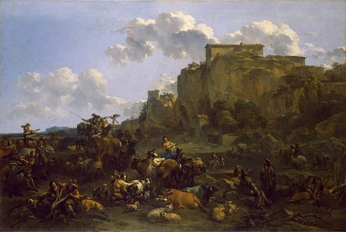 Chasseurs au repos, 1660, Nicolaes Berchem
