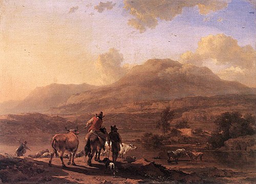 Paysage italien le soir, 1670, Nicolaes Berchem