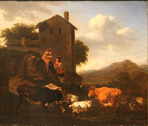 Paysage avec personnages et animaux, 1660, Nicolaes Berchem