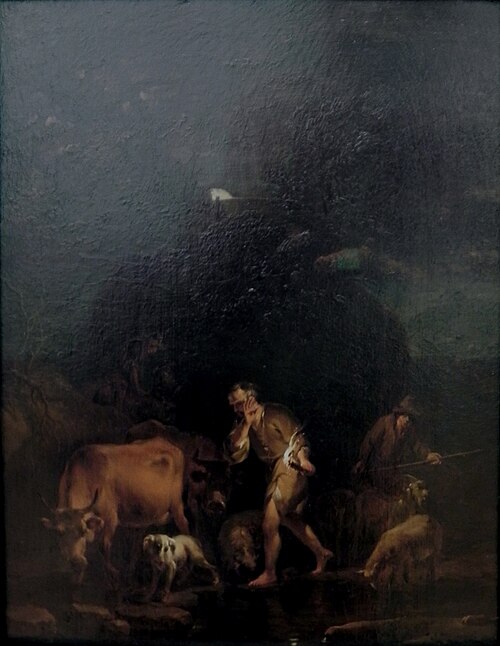 Bergers au clair de lune et aux flambeaux, 1652, Nicolaes Berchem