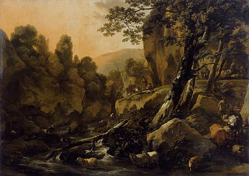 La Chute d'eau, 1665, Nicolaes Berchem