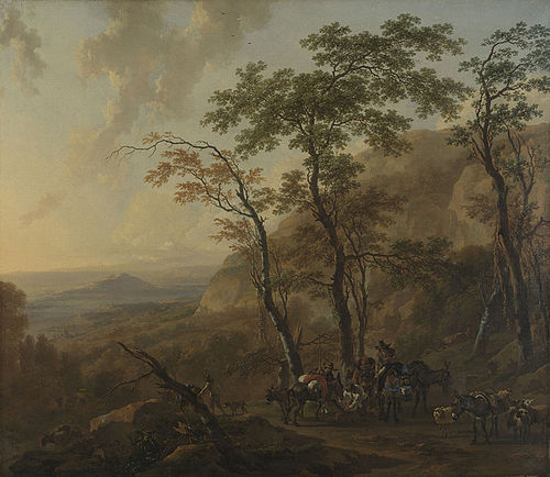 Mountainous Landscape with Muleteers, 1658, Nicolaes Pieterszoon Berchem