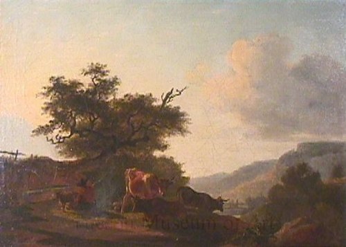 Landscape with Cattle and Farmer, 1700, Nicolaes Berchem