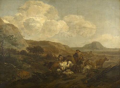 Two Shepherds Driving their Flocks and Herds, 1655, Nicolaes Pieterszoon Berchem
