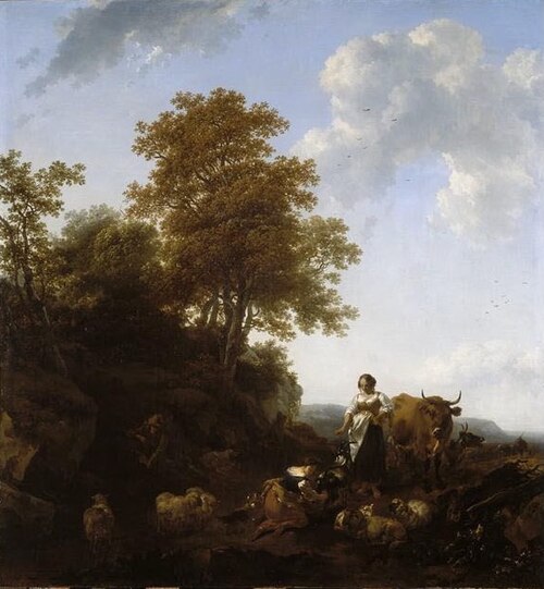 shepherdesses milking a goat, 1650, Nicolaes Pieterszoon Berchem