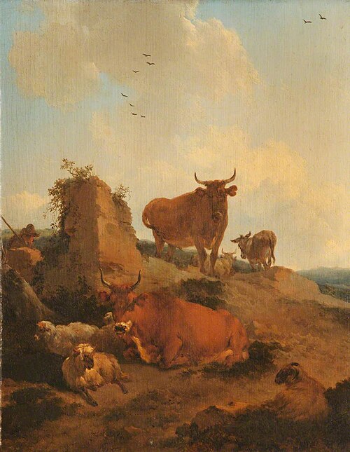 Cattle and Sheep in a Landscape, 1655, Nicolaes Berchem