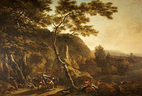 A Landscape with Figures, 1660, Nicolaes Berchem