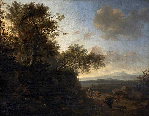 Landscape with Herdsman and Cattle, 1647, Nicolaes Berchem