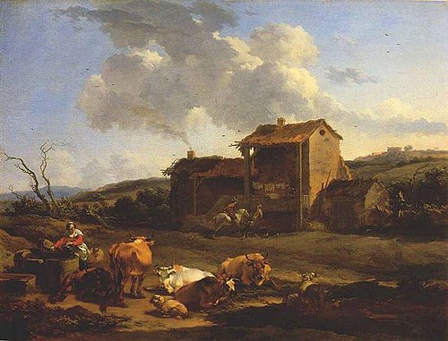 Landscape with Farm, 1647, Nicolaes Berchem