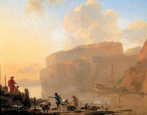 Coastal Scene with Crab-Catchers, 1658, Nicolaes Pieterszoon Berchem