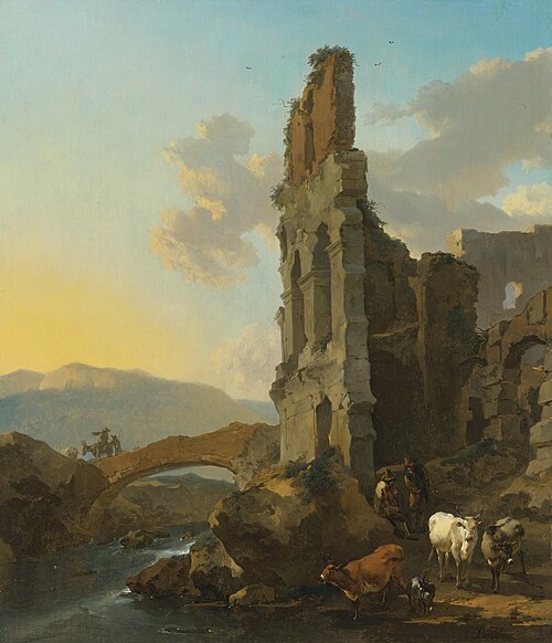 Southern Landscape with Herders near a Ruin, 1653, Nicolaes Pieterszoon Berchem