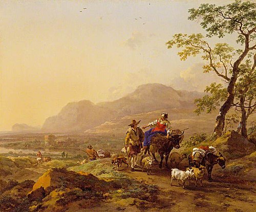 Italian Landscape with Figures, 1658, Nicolaes Pieterszoon Berchem