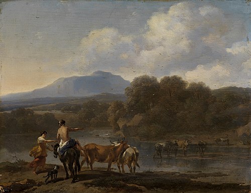 Ford in Southern Landscape, 1660, Nicolaes Pieterszoon Berchem