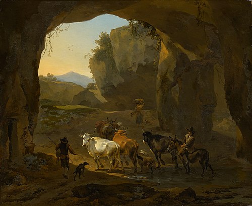 Vachers dans une grotte, 1654, Nicolaes Berchem