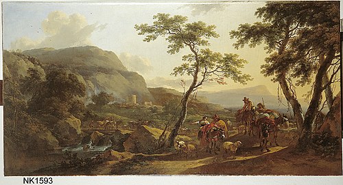 Italian Landscape, 1661, Nicolaes Pieterszoon Berchem