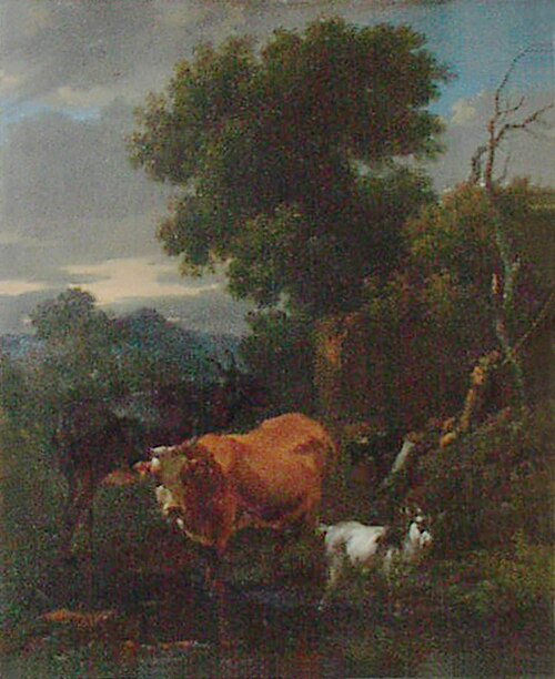 Landscape with a Large Tree in the Middle, 1665, Nicolaes Pieterszoon Berchem