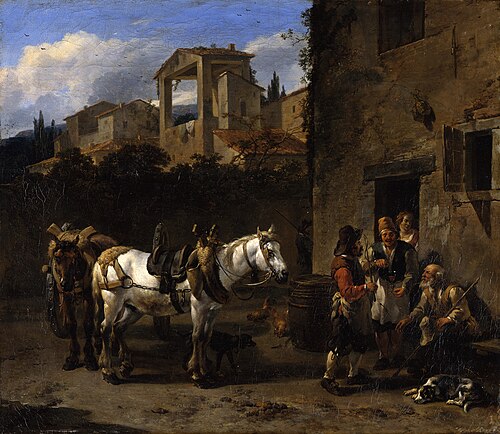 The Halt at the Inn, 1665, Nicolaes Pieterszoon Berchem