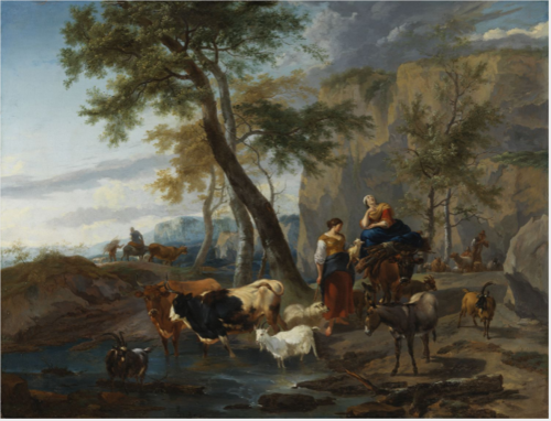 A Landscape with a Ford, , Nicolaes Pieterszoon Berchem