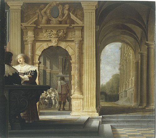 Scène galante dans un palais, 1633, Dirk van Delen