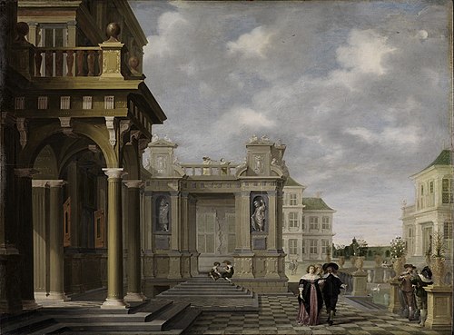 Courtyard of a palace, 1636, Dirk van Delen