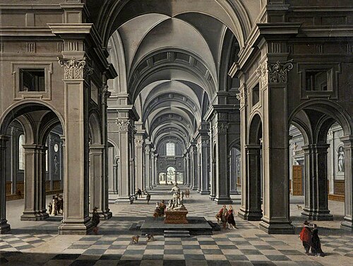 Interior of a Renaissance Church, 1652, Dirk van Delen