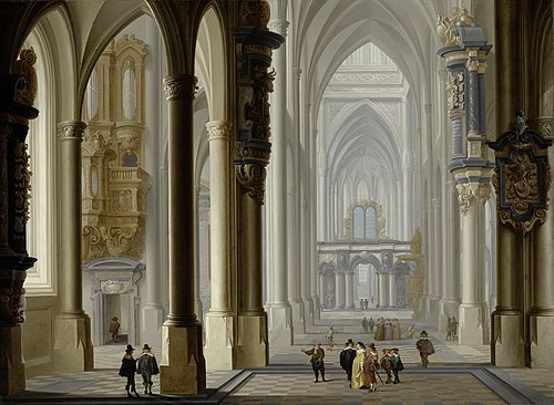 Interior of a Gothic Church, 1641, Dirck van Delen