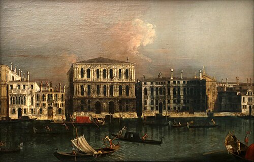 View of the Canal Grande in Venice with a Look at Ca'Pesaro, 1745, Francesco Albotto