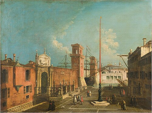 View of the Square and the Door to the Arsenal, 1743, Francesco Albotto