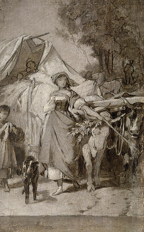 Zwei Grisaillen zu "Hermann und Dorothea", 1865, Arthur von Ramberg