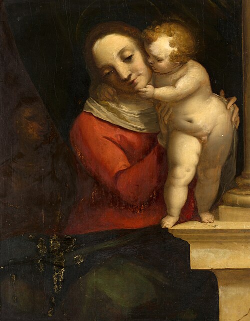 Madonna and Child, with John the Baptist, 1565, Luca Cambiaso