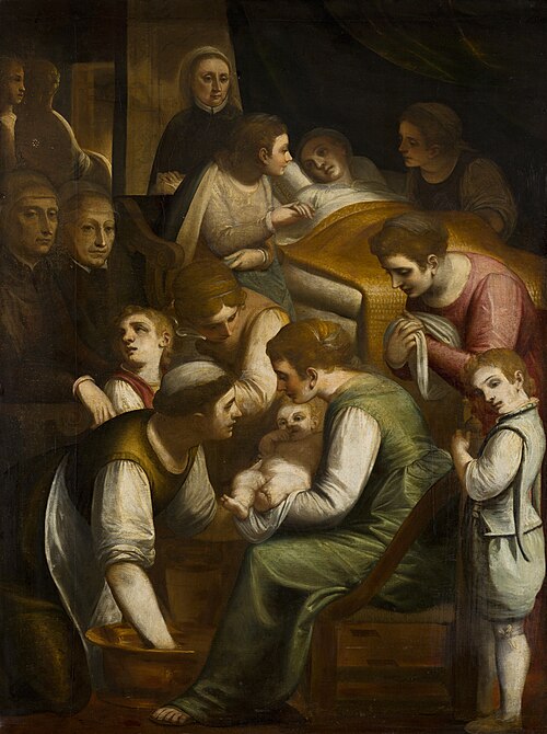 The Birth of Mary, 1570, Luca Cambiaso