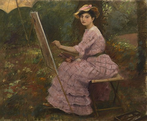 Portrait de Julie Manet peignant, 1905, Ernest Rouart