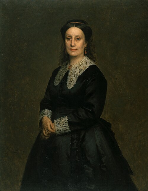Portrait de Delphine Vermeulen-Huyttens, l'épouse de August-Frans Vermeulen, , Lievin De Winne