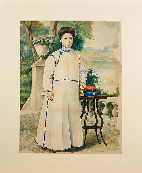 现 徐悲鸿 画康有为夫人像, 1916, Xu Beihong