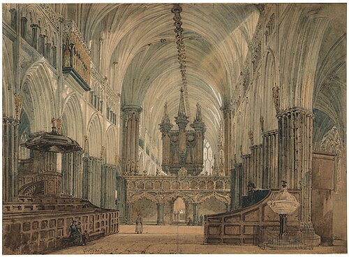 The interior of Exeter Cathedral, , Thomas Girtin